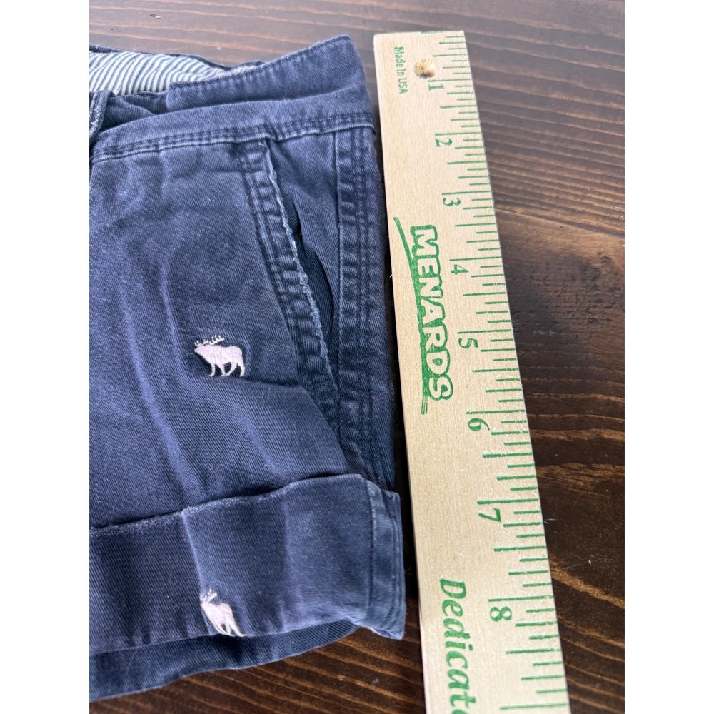 Abercrombie & Fitch Navy Blue Moose Chino Micro Shorts Womens 00‎ Stretch Y2K - Picture 12 of 14
